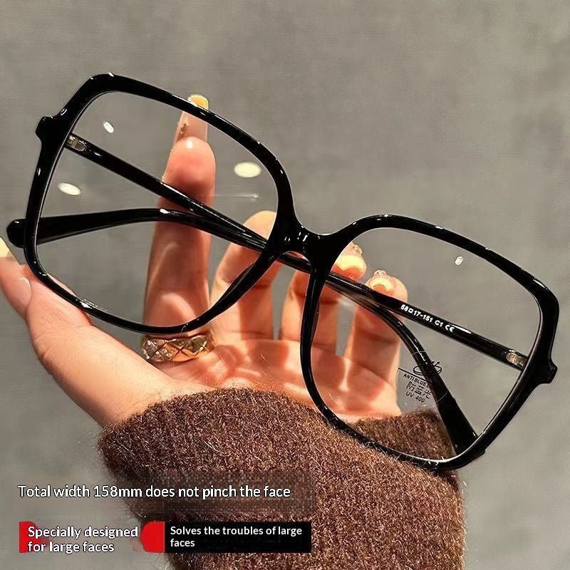 Black Oversized-frame Glassesperfect For A No-makeup Look - SNMShop