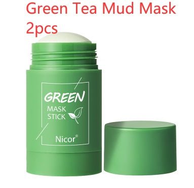 Cleansing Green Tea Mask Clay Stick Oil Control Anti-Acne Whitening Seaweed Mask Skin Care - SNMShop