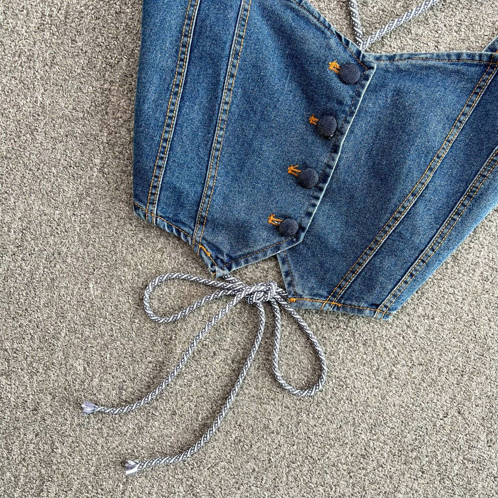 Denim Camisole Women's Outerwear Hot Girls Slim Fit - SNMShop