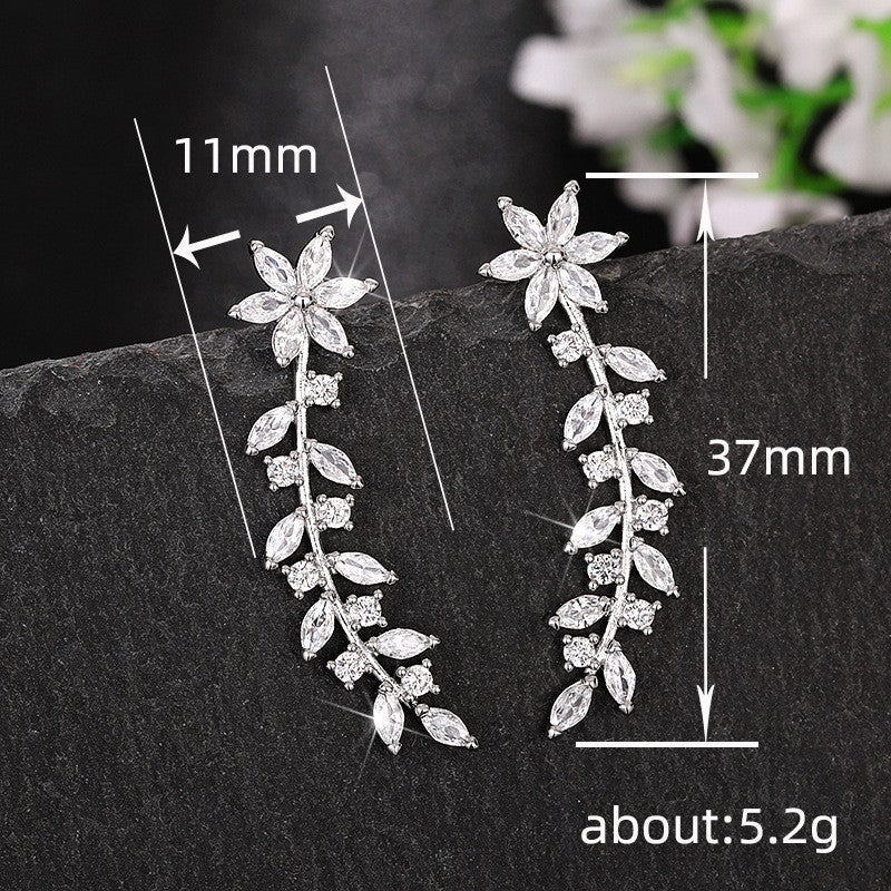 European And American Style Internet Celebrity Earring With Same Kind Full Diamond Flower Earrings For Women - SNMShop