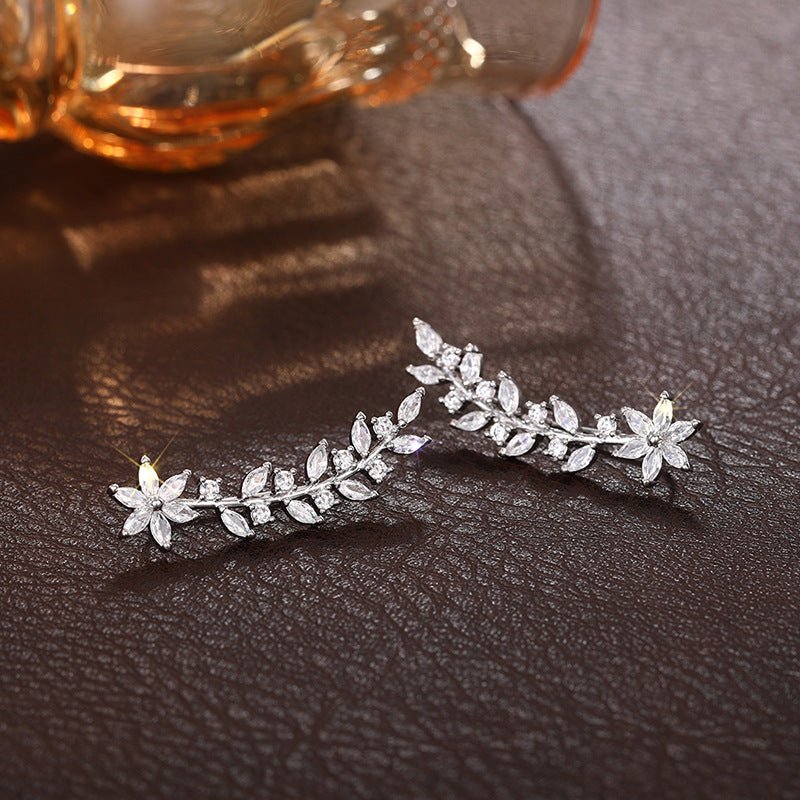 European And American Style Internet Celebrity Earring With Same Kind Full Diamond Flower Earrings For Women - SNMShop