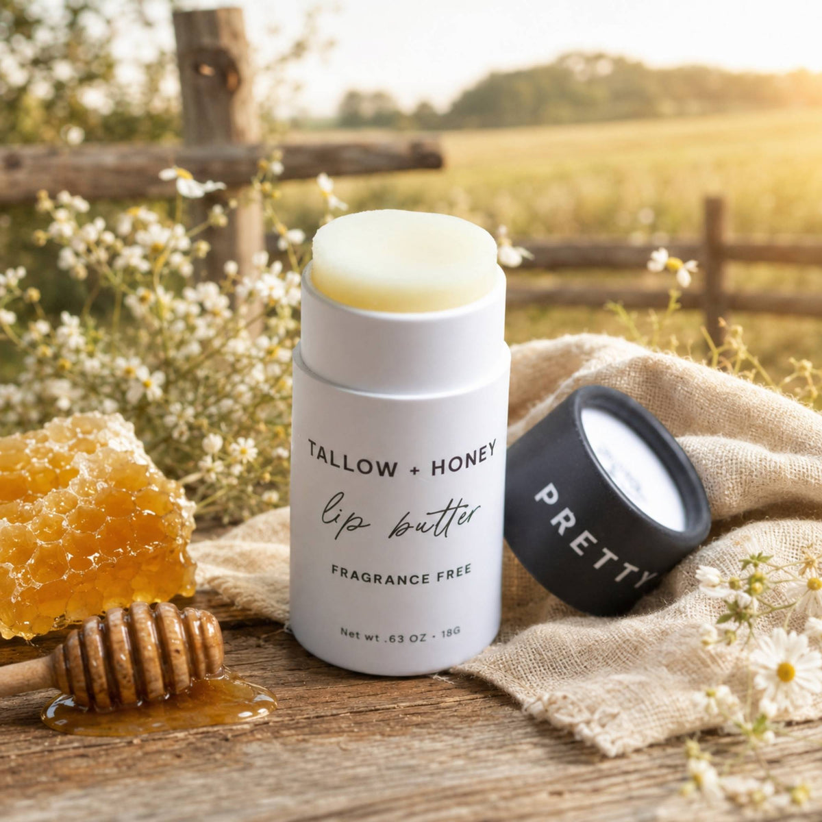 Fragrance Free Tallow + Honey Lip Butter | Eco-Friendly Travel Tube - SNMShop