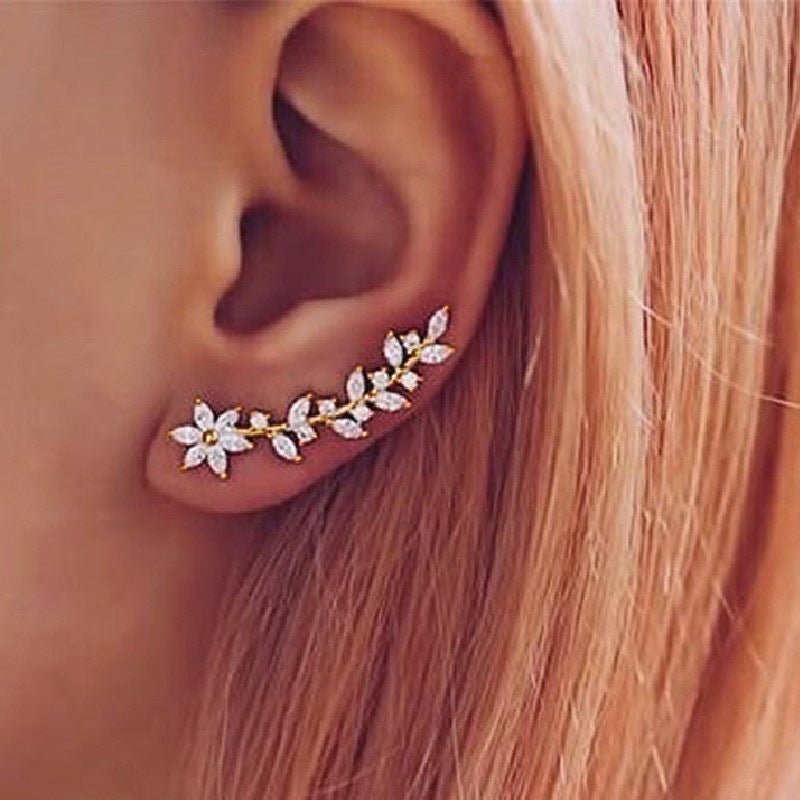 European And American Style Internet Celebrity Earring With Same Kind Full Diamond Flower Earrings For Women - SNMShop