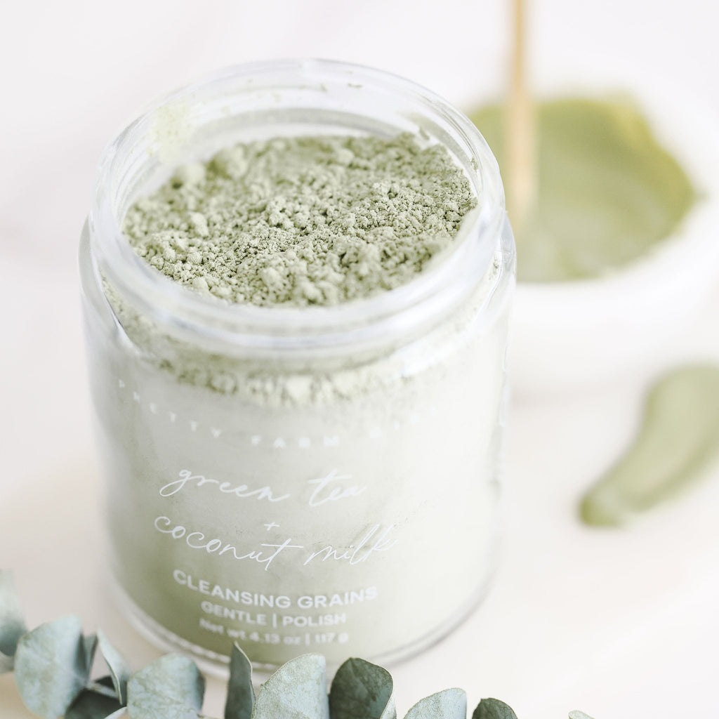 Green Tea + Coconut Milk Facial Cleansing Grains - SNMShop