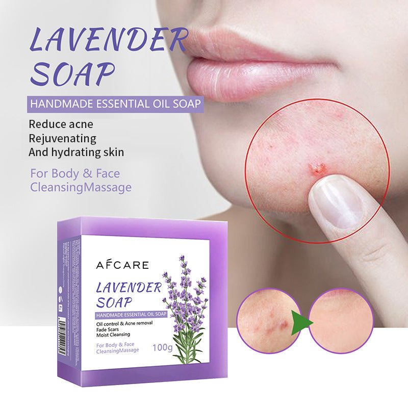 Lavender Handmade Soap Facial Body Moisturizing And Cleaning - SNMShop