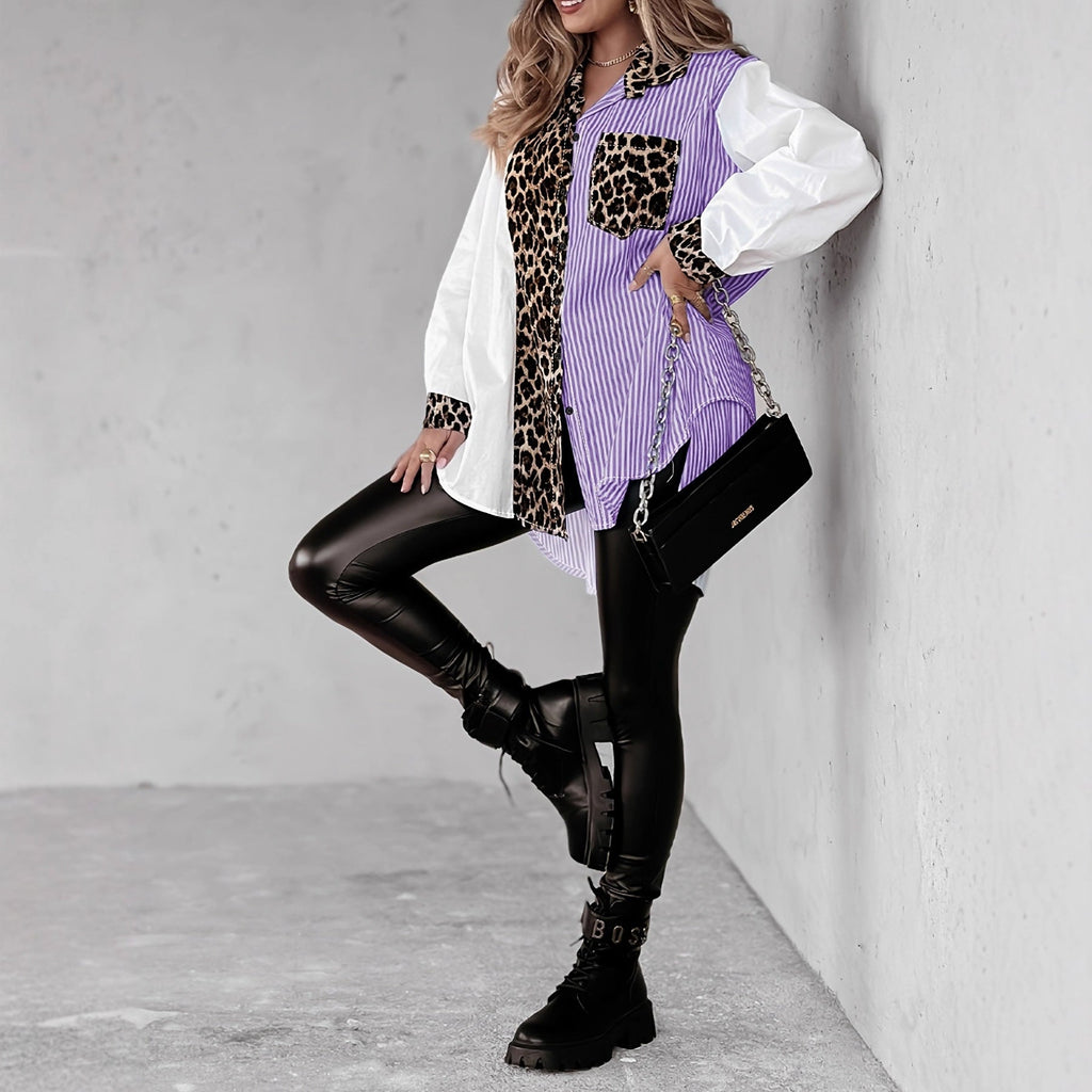 Loose-fitting Casual Long-sleeve Plus-size Shirt - SNMShop