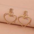 Metal Heart Earrings Simple And Fashionable Personality Hollow Heart-shaped Alloy Earrings - SNMShop