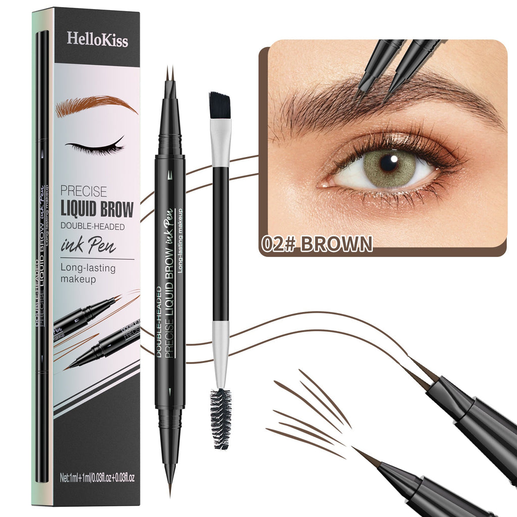 Microblading Eyebrow Pencil ,2-in-1 Dual-Ended Eyebrow Pen With 2-Fork-Tip ,Waterproof Eyebrow Pen, Light Brown,Brown,dark Brown - SNMShop