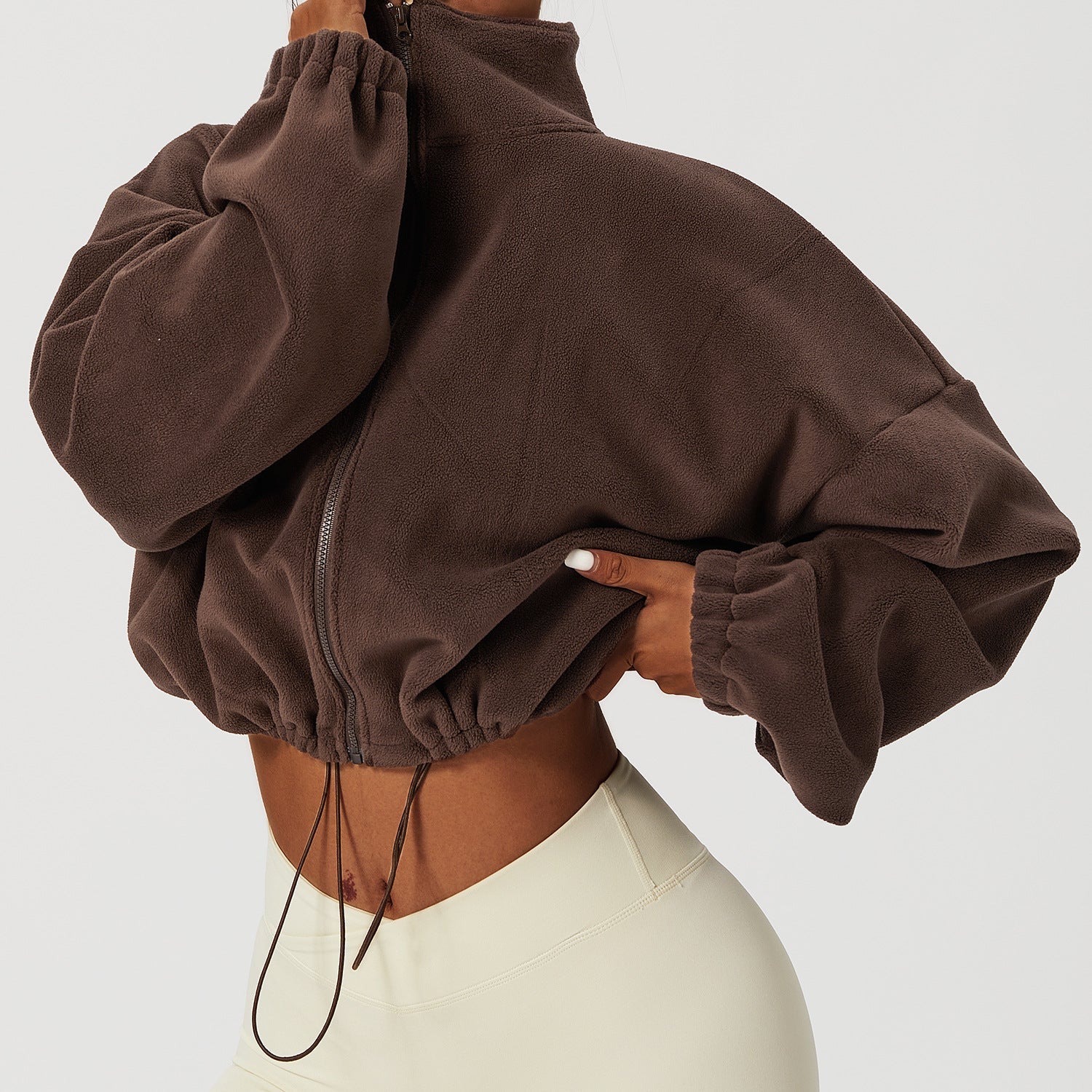Outdoor Cashmere Sports Coat Women's Autumn Stand Collar Loose - SNMShop