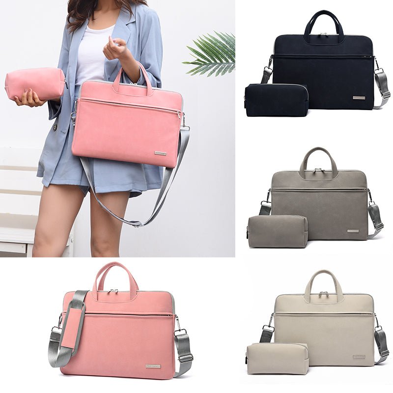 Stylish PU Leather Women's Laptop Briefcase for Macbook Air Carrying Case - SNMShop - SNMShop