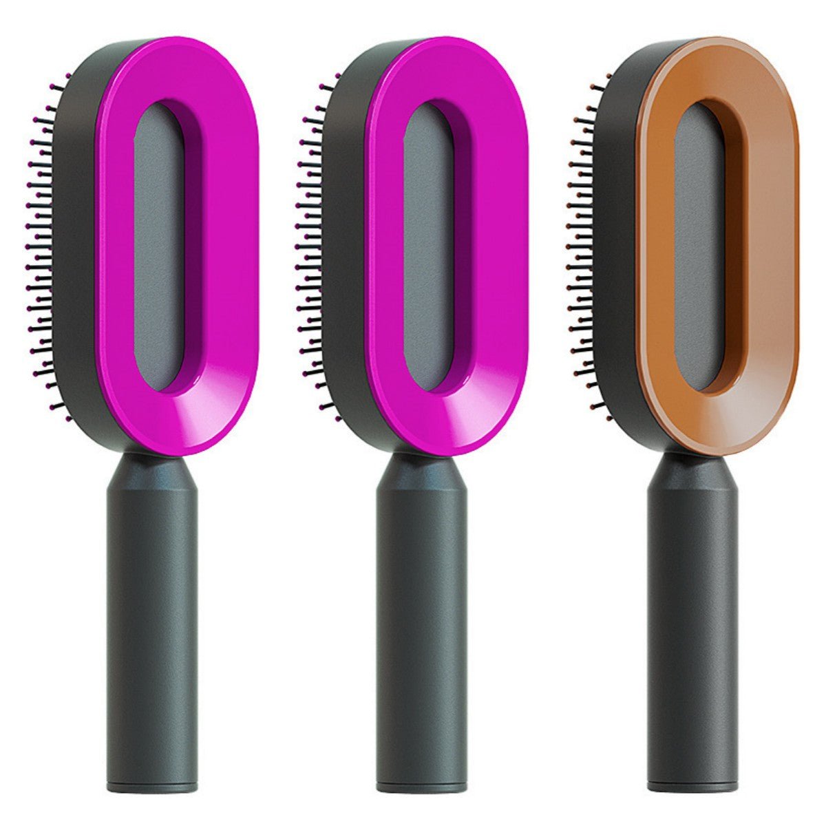Self Cleaning Hair Brush For Women One-key Cleaning Hair Loss Airbag Massage Scalp Comb Anti-Static Hairbrush - SNMShop