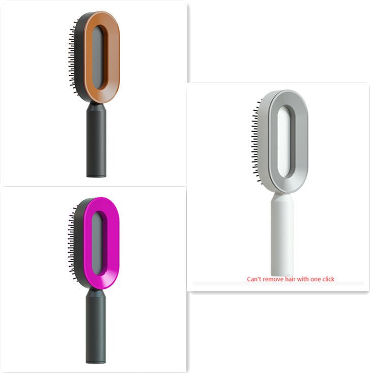Self Cleaning Hair Brush For Women One-key Cleaning Hair Loss Airbag Massage Scalp Comb Anti-Static Hairbrush - SNMShop
