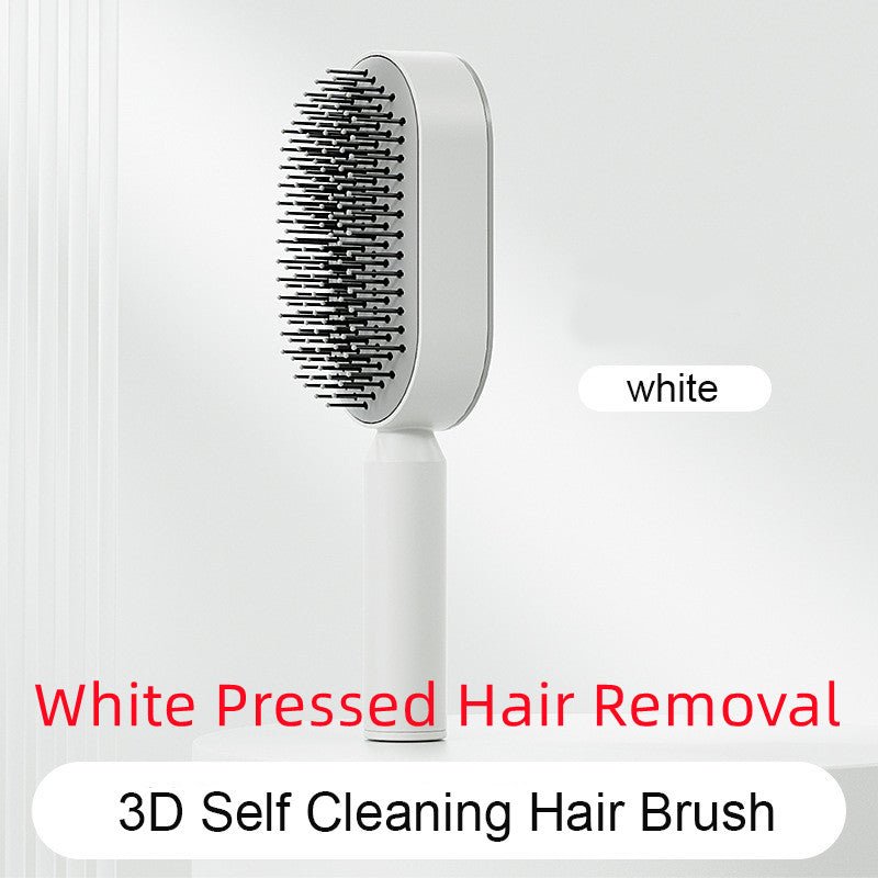 Self Cleaning Hair Brush For Women One-key Cleaning Hair Loss Airbag Massage Scalp Comb Anti-Static Hairbrush - SNMShop