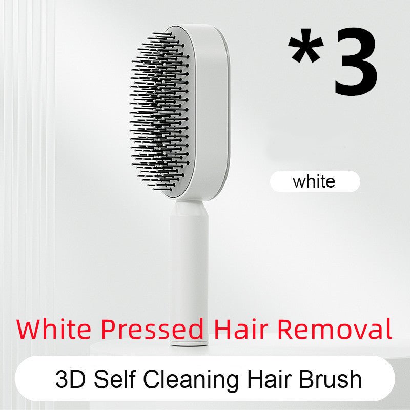 Self Cleaning Hair Brush For Women One-key Cleaning Hair Loss Airbag Massage Scalp Comb Anti-Static Hairbrush - SNMShop
