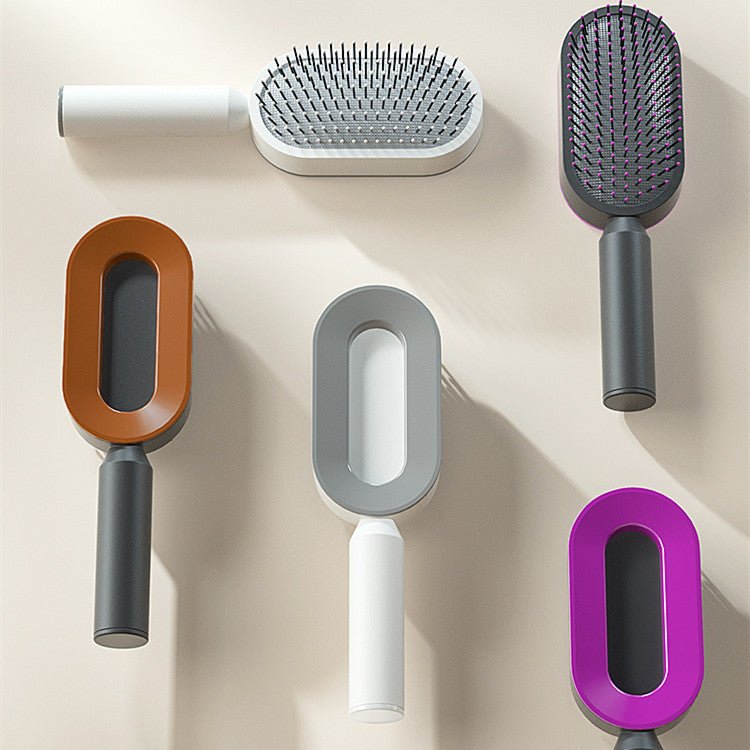 Self Cleaning Hair Brush For Women One-key Cleaning Hair Loss Airbag Massage Scalp Comb Anti-Static Hairbrush - SNMShop