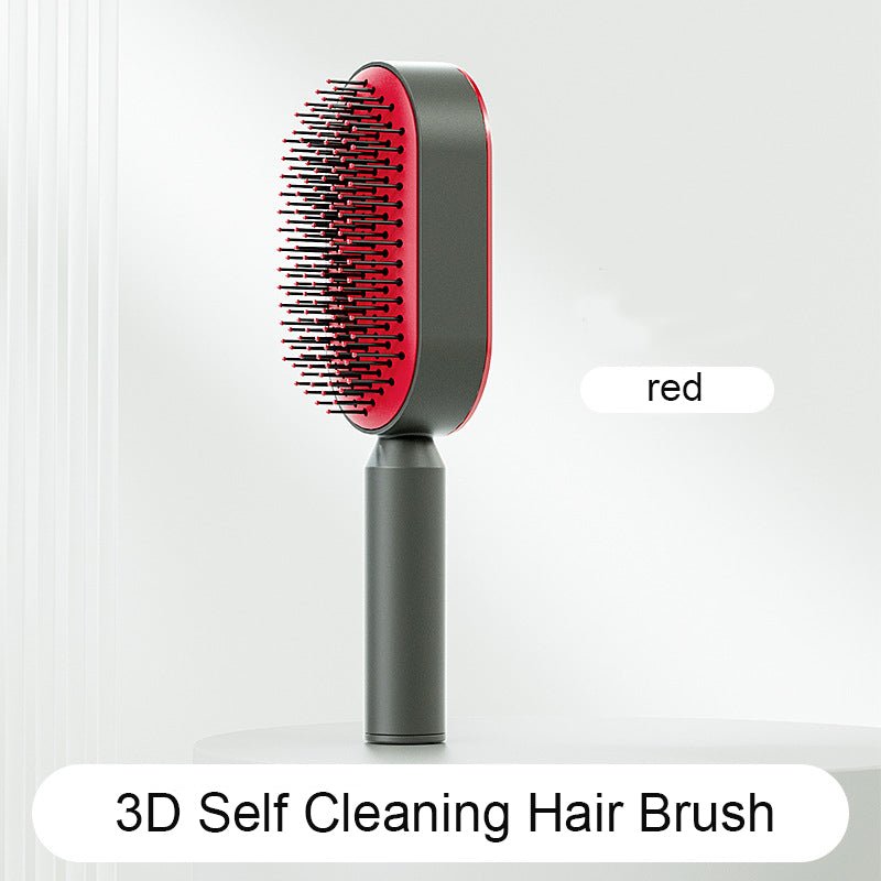 Self Cleaning Hair Brush For Women One-key Cleaning Hair Loss Airbag Massage Scalp Comb Anti-Static Hairbrush - SNMShop