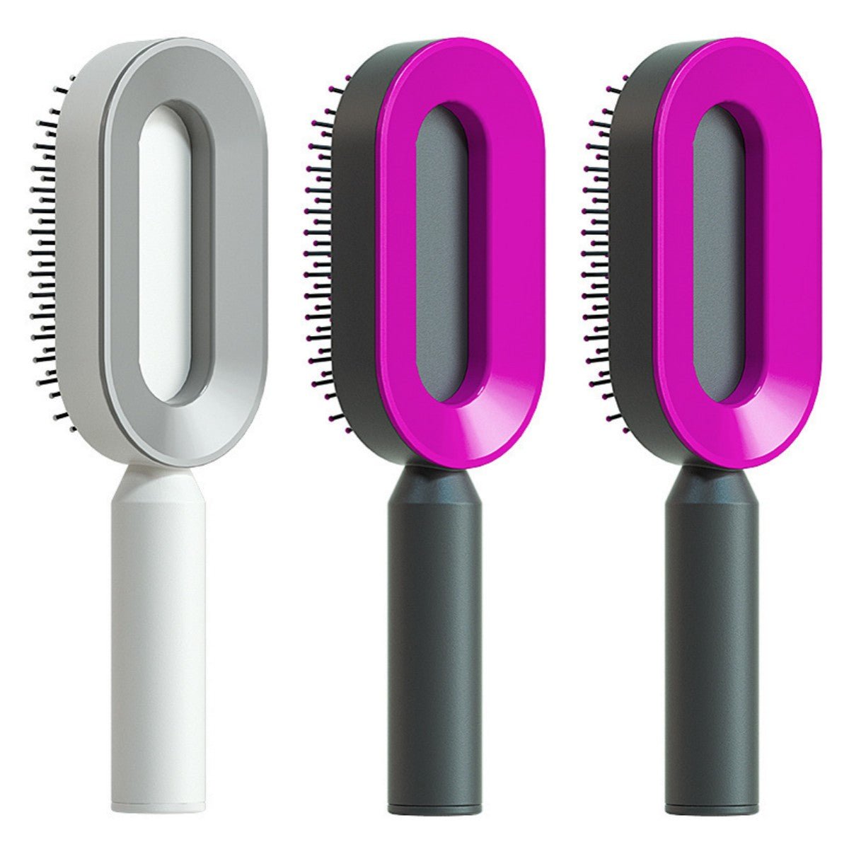 Self Cleaning Hair Brush For Women One-key Cleaning Hair Loss Airbag Massage Scalp Comb Anti-Static Hairbrush - SNMShop