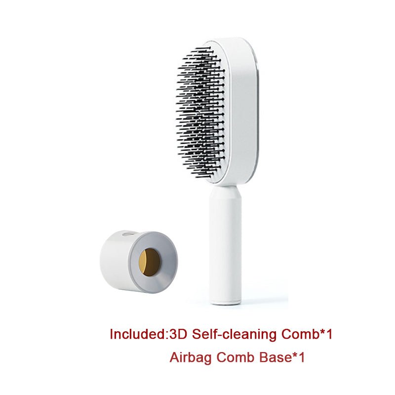 Self Cleaning Hair Brush For Women One-key Cleaning Hair Loss Airbag Massage Scalp Comb Anti-Static Hairbrush - SNMShop