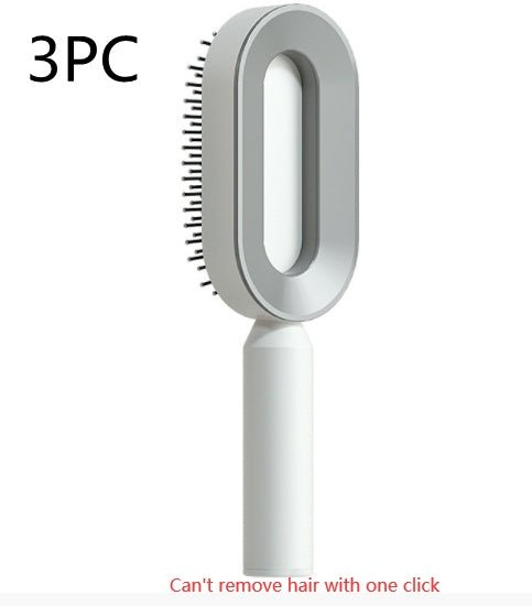 Self Cleaning Hair Brush For Women One-key Cleaning Hair Loss Airbag Massage Scalp Comb Anti-Static Hairbrush - SNMShop