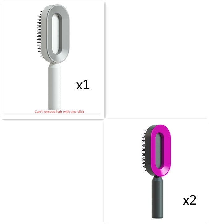 Self Cleaning Hair Brush For Women One-key Cleaning Hair Loss Airbag Massage Scalp Comb Anti-Static Hairbrush - SNMShop