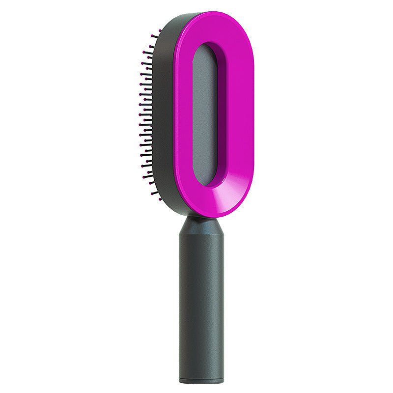 Self Cleaning Hair Brush For Women One-key Cleaning Hair Loss Airbag Massage Scalp Comb Anti-Static Hairbrush - SNMShop