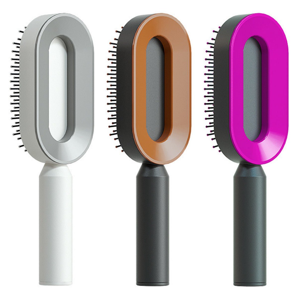 Self Cleaning Hair Brush For Women One-key Cleaning Hair Loss Airbag Massage Scalp Comb Anti-Static Hairbrush - SNMShop