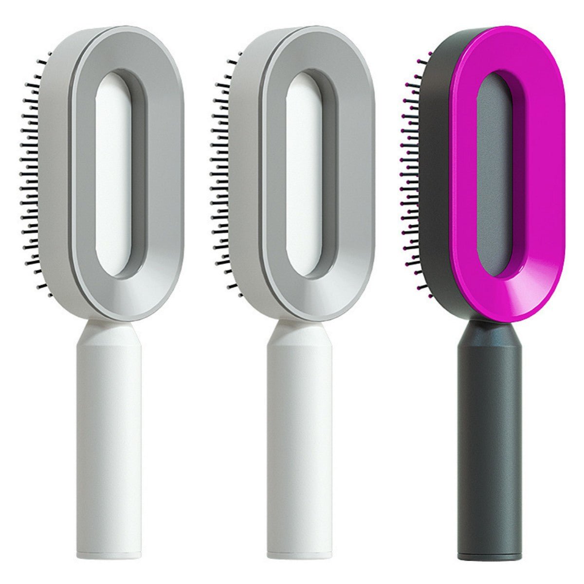 Self Cleaning Hair Brush For Women One-key Cleaning Hair Loss Airbag Massage Scalp Comb Anti-Static Hairbrush - SNMShop