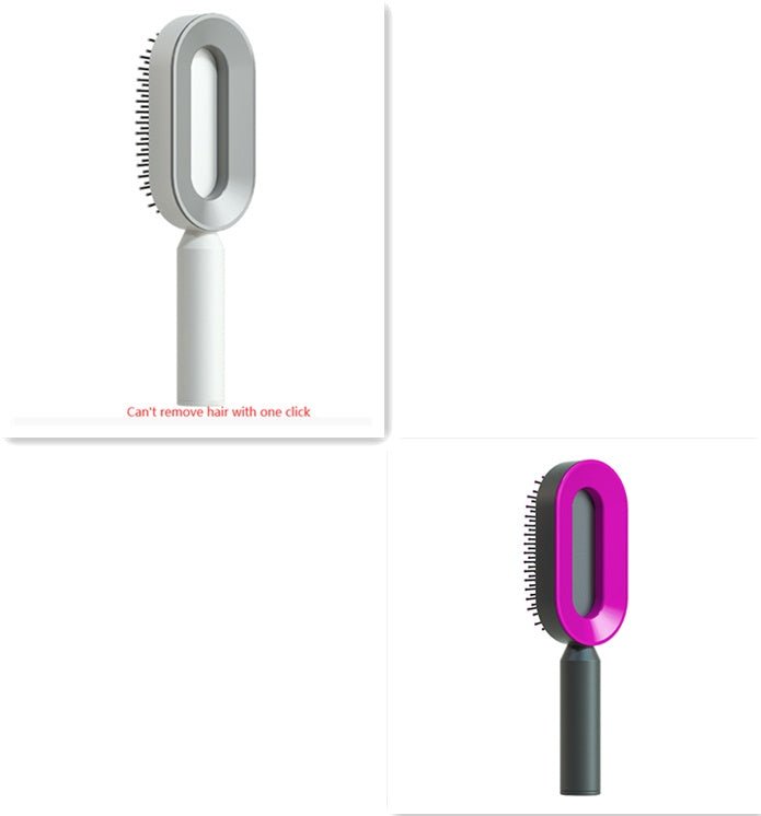 Self Cleaning Hair Brush For Women One-key Cleaning Hair Loss Airbag Massage Scalp Comb Anti-Static Hairbrush - SNMShop