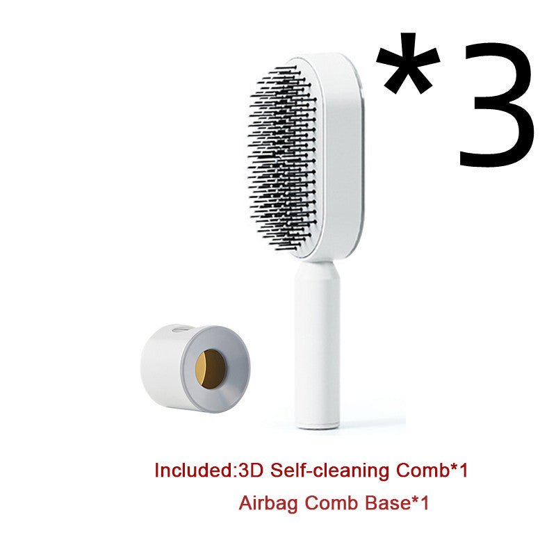 Self Cleaning Hair Brush For Women One-key Cleaning Hair Loss Airbag Massage Scalp Comb Anti-Static Hairbrush - SNMShop