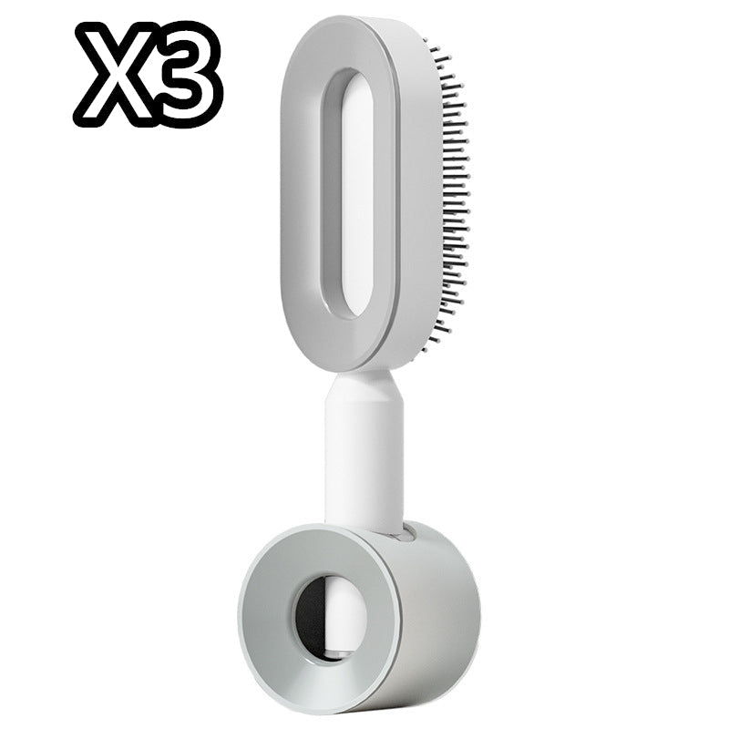 Self Cleaning Hair Brush For Women One-key Cleaning Hair Loss Airbag Massage Scalp Comb Anti-Static Hairbrush - SNMShop
