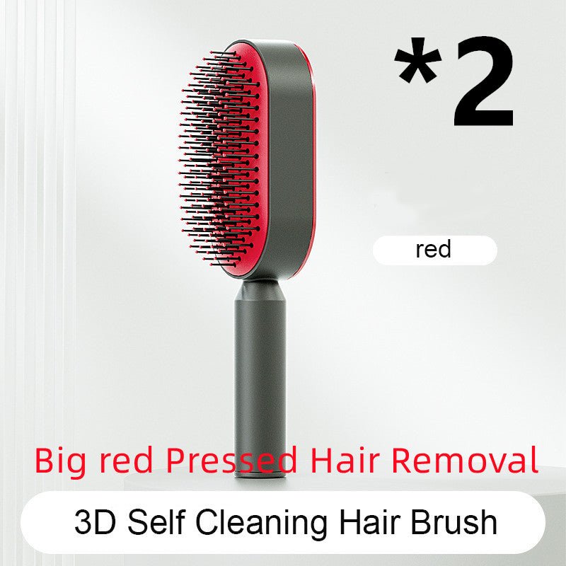 Self Cleaning Hair Brush For Women One-key Cleaning Hair Loss Airbag Massage Scalp Comb Anti-Static Hairbrush - SNMShop
