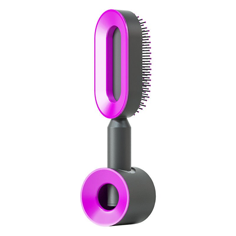 Self Cleaning Hair Brush For Women One-key Cleaning Hair Loss Airbag Massage Scalp Comb Anti-Static Hairbrush - SNMShop