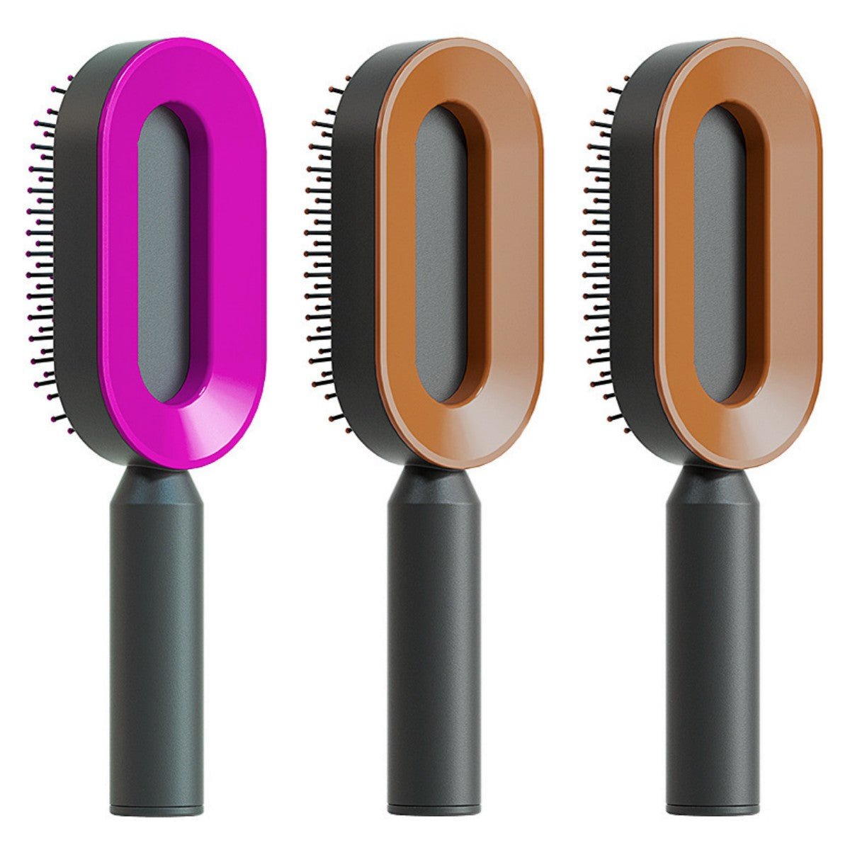 Self Cleaning Hair Brush For Women One-key Cleaning Hair Loss Airbag Massage Scalp Comb Anti-Static Hairbrush - SNMShop