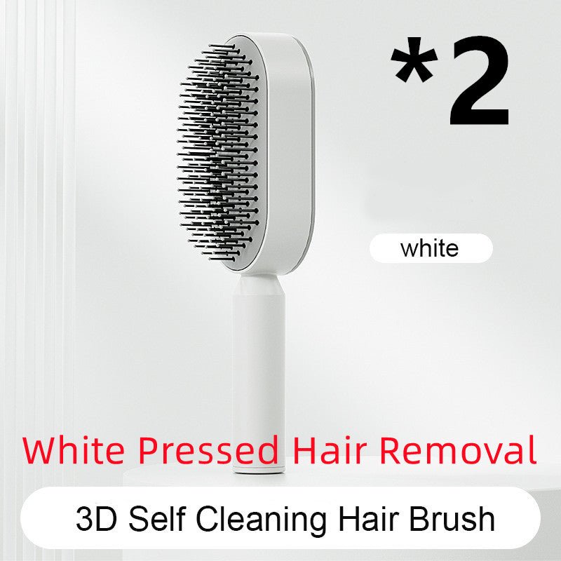 Self Cleaning Hair Brush For Women One-key Cleaning Hair Loss Airbag Massage Scalp Comb Anti-Static Hairbrush - SNMShop