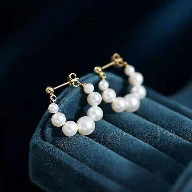 Sterling Silver Needle Japanese And Korean Pearl Earrings Non-piercing Ear Clip - SNMShop