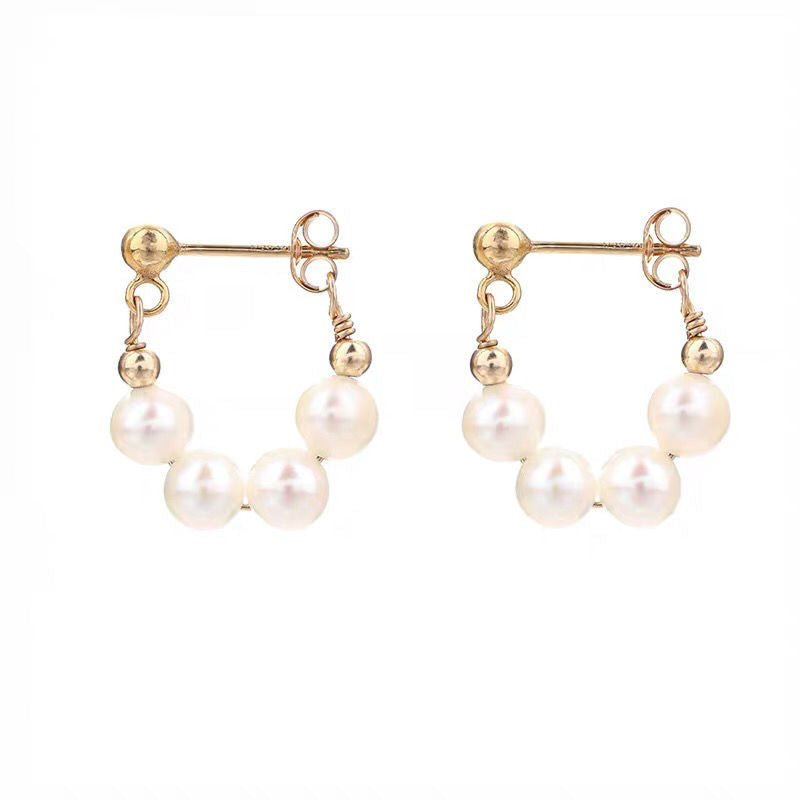 Sterling Silver Needle Japanese And Korean Pearl Earrings Non-piercing Ear Clip - SNMShop