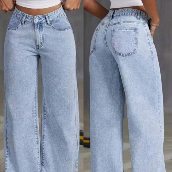 Sweet And Spicy Style High Waist Straight Jeans - SNMShop