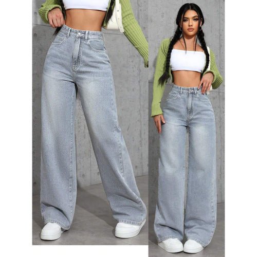 Sweet And Spicy Style High Waist Straight Jeans - SNMShop