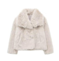 Winter Plush Coat Fashion Warm Thicken Fluffy Lapel Jacket Outwear Casual Long Sleeve Tops Womens Clothing - SNMShop
