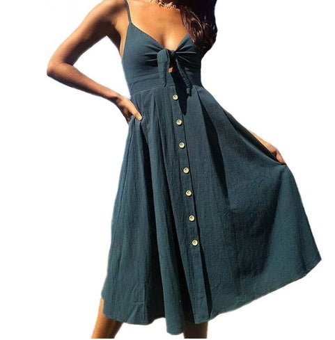 Women Summer Dresses Sleeveless Backless Strap Long Close-fitting Sheath Female Party Evening Dresses Vestidos - SNMShop