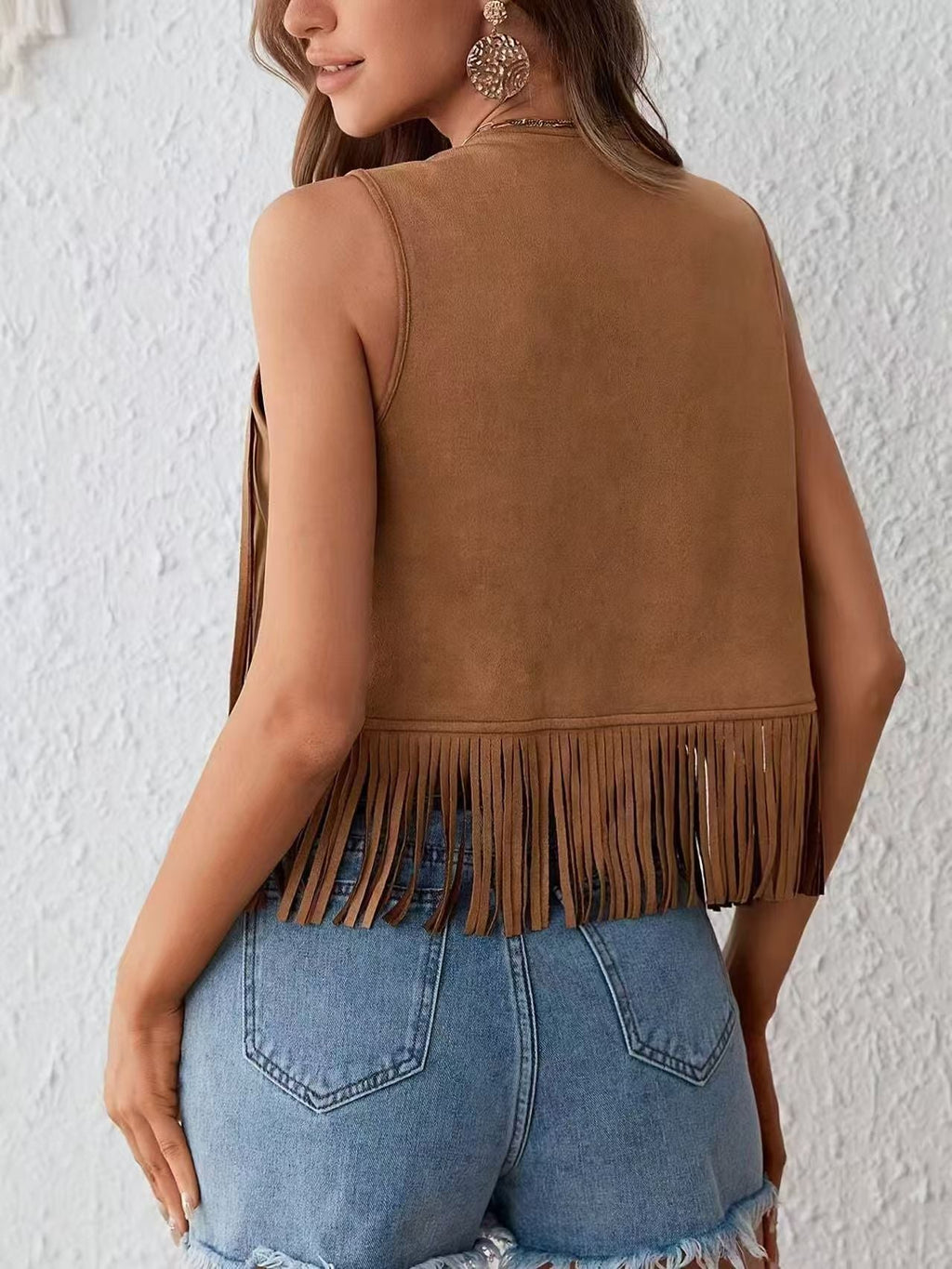 Women's All-match Design Beaded Sleeveless Tassel Vest - SNMShop