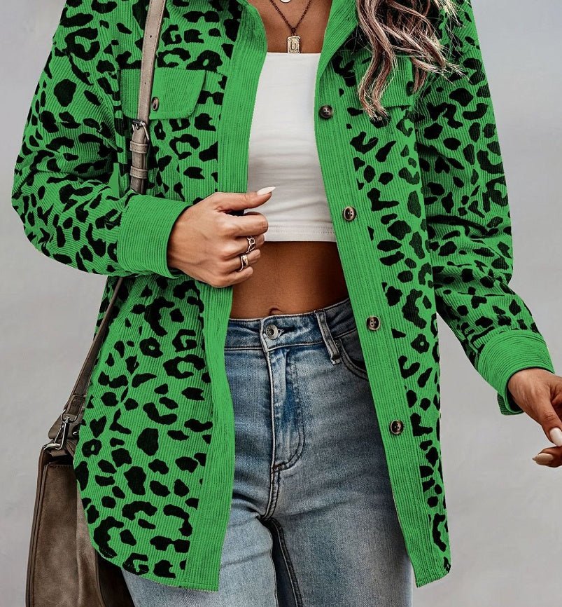 Women's Fashion Leopard Print Long Sleeve Jacket - SNMShop