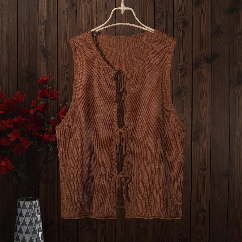 Womens Knitted Top Casual Strapless Sleeveless Vest - SNMShop