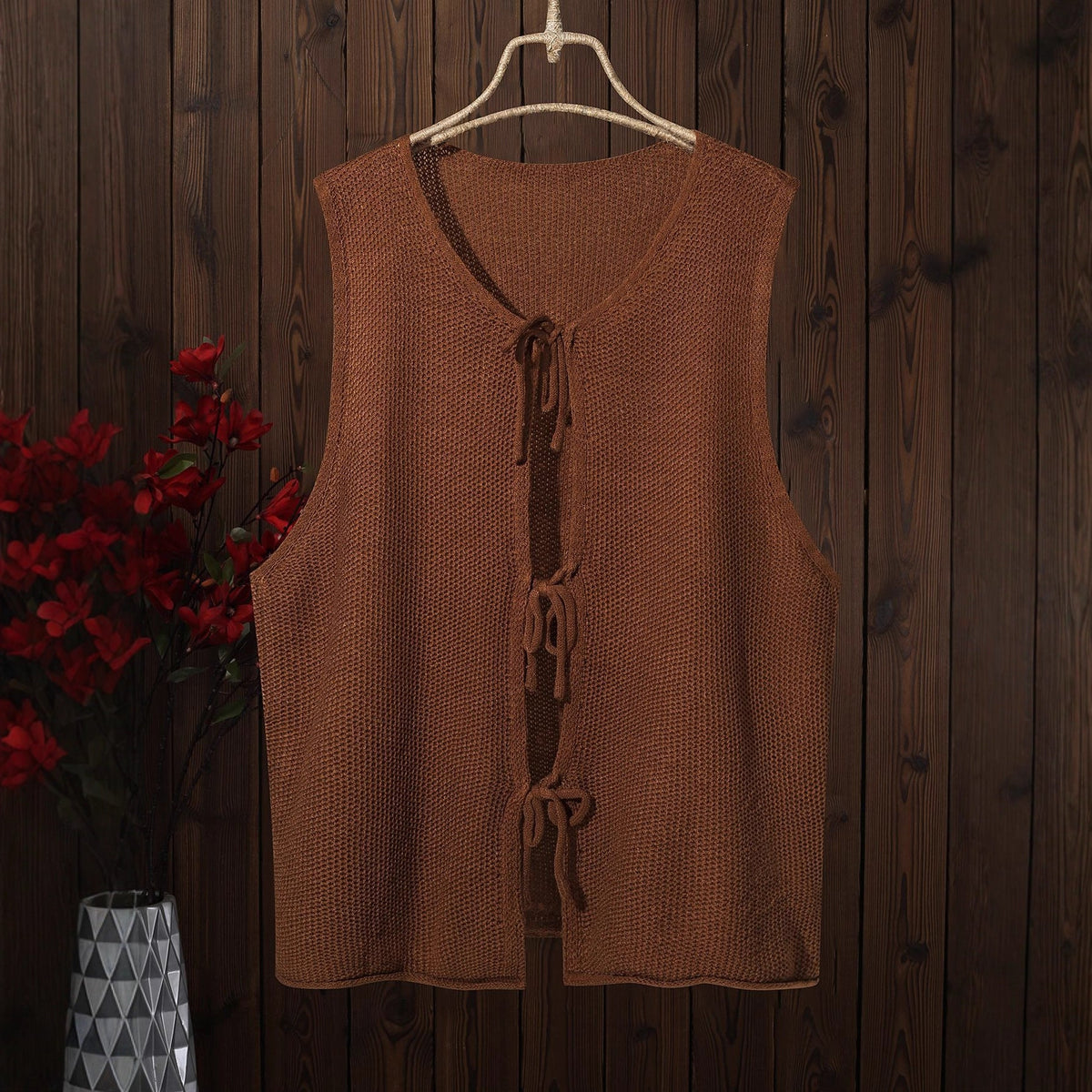 Womens Knitted Top Casual Strapless Sleeveless Vest - SNMShop