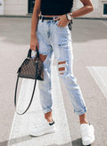 Women's Light Blue Slim-Fit Denim Trousers | Sizes S–3XL - SNMShop